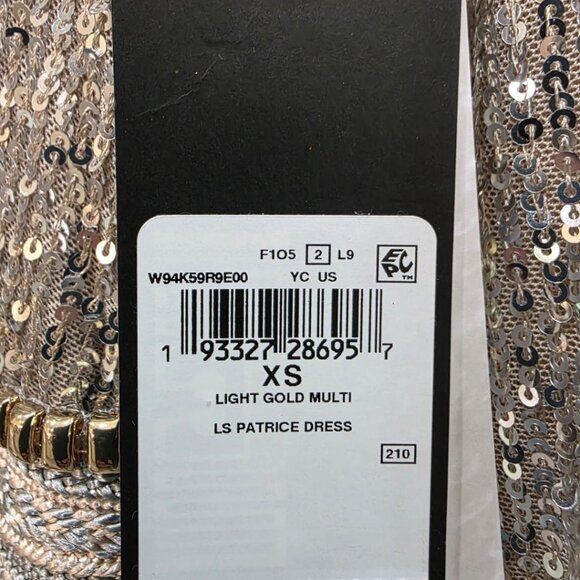 NWT Guess Sequined Cocktail Party Dress Silver/Gold Women's XS Lined, V-Neck! - Picture 11 of 16